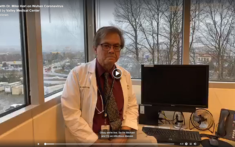 Curious About Wuhan Coronavirus? Check Out this Video with Dr. Mike Hori, Infectious Disease Specialist