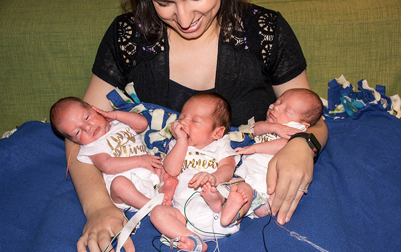 Not Two, But Three Peas in a Pod-Valley Nurtures Mom through Pregnancy, Delivery and Care of Triplets