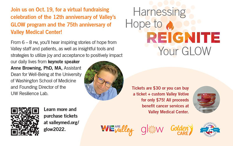 Join Us!—Harnessing Hope to Reignite Your Glow, Oct. 19, 6 – 8 PM, Virtual Fundraising Event