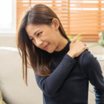 Body,Muscles,Stiff,Problem,,Asian,Young,Attractive,Woman,,Girl,Pain